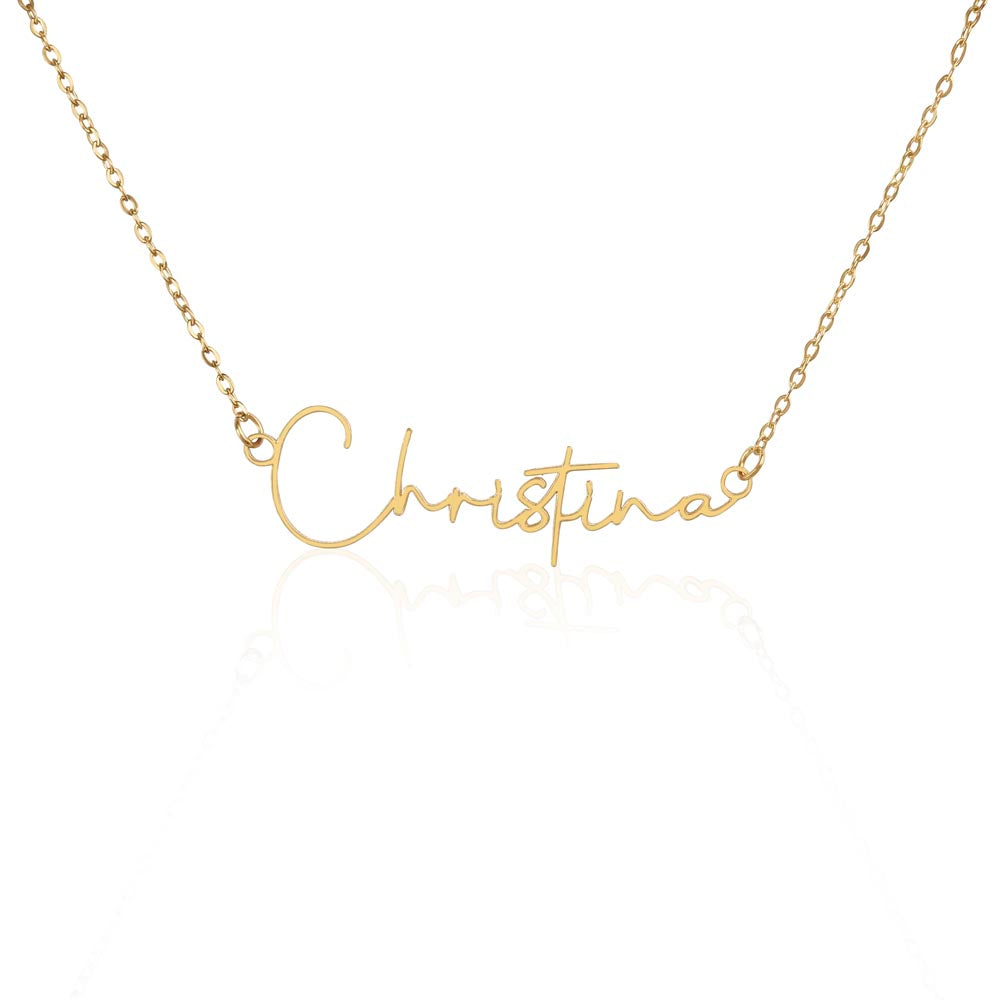 Signature Style Name Necklace Gold