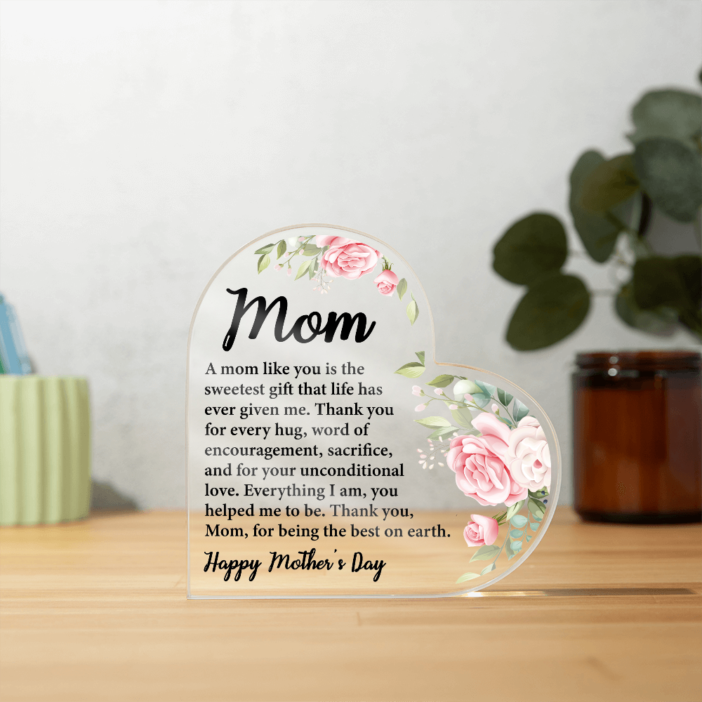 Acrylic Heart Plaque for Mother's Day