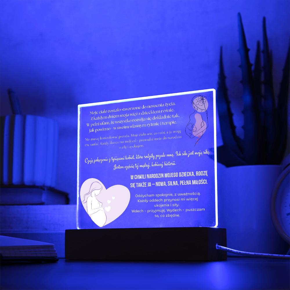 afirmacje porodowe LED światełka