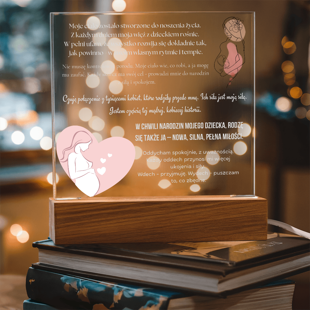 afirmacje porodowe LED światełka