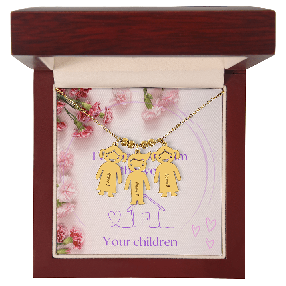 Engraved Kid Name Charm Necklace