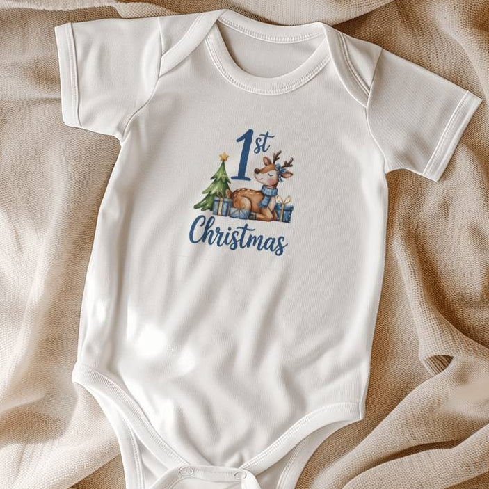 First Christmas Blue baby Gerber Onesies®
