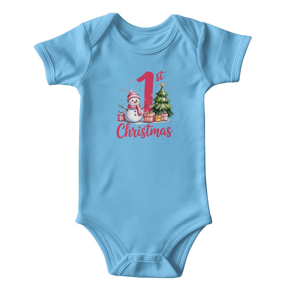 first christmas baby onesie bodysuit blue