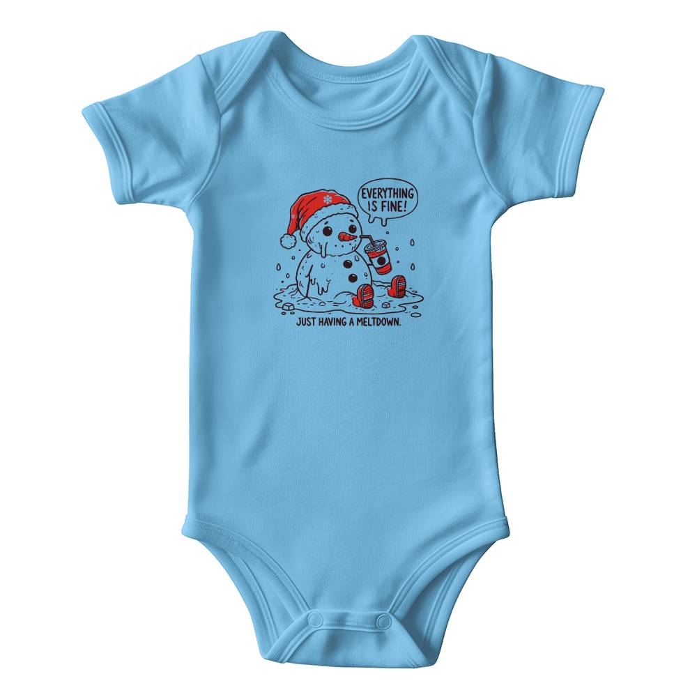 baby onesie - just a meltdown - blue color