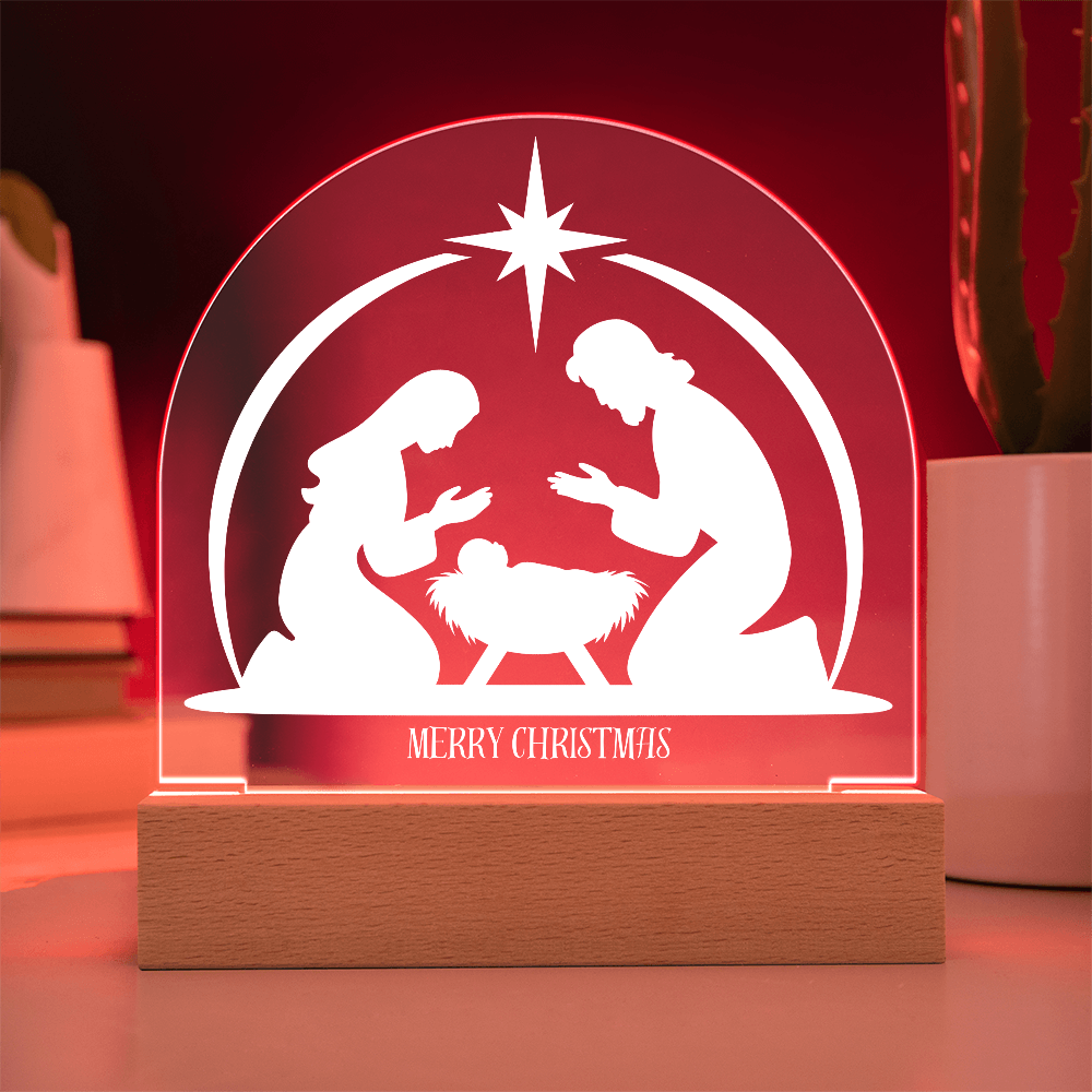nativity led light plaque