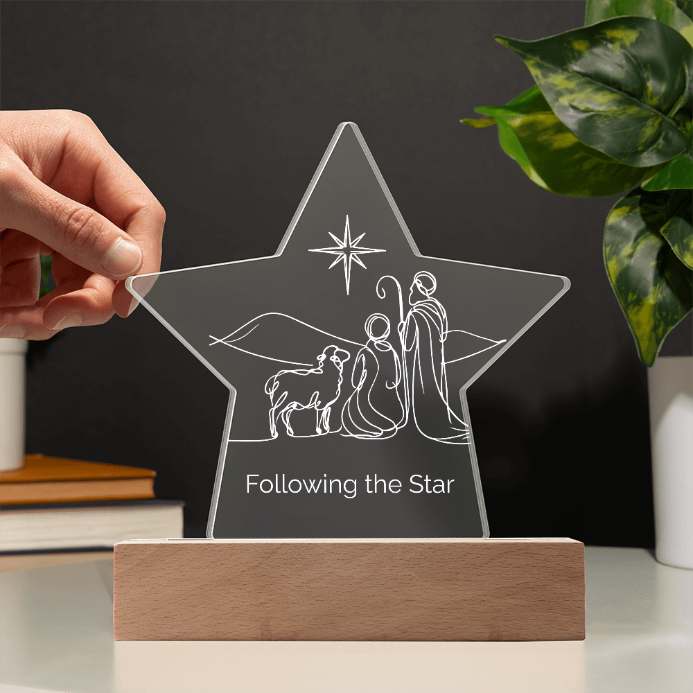 Follow the Star Christmas LED Acrylic Plaque Personalized