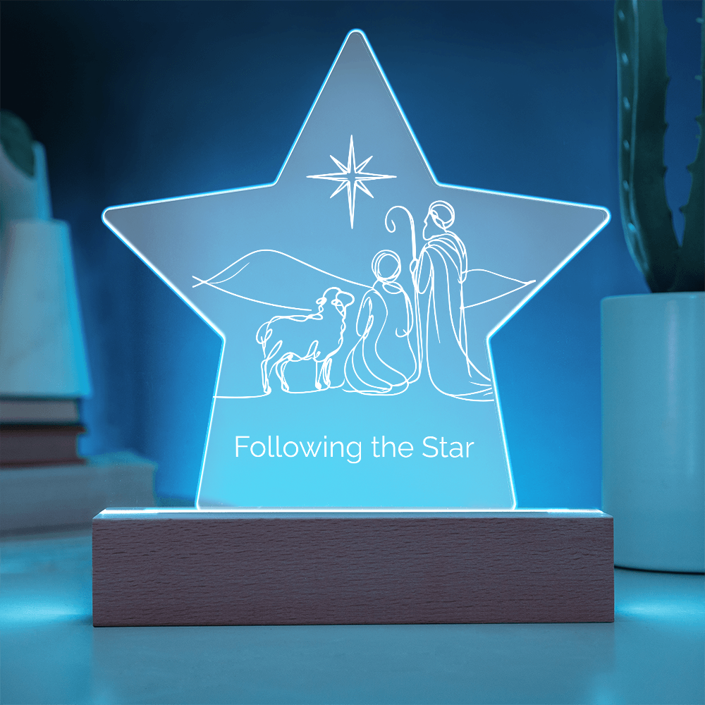 Follow the Star Christmas LED Acrylic Plaque Personalized