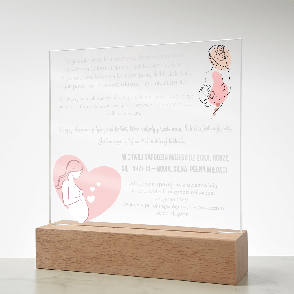 afirmacje porodowe LED światełka