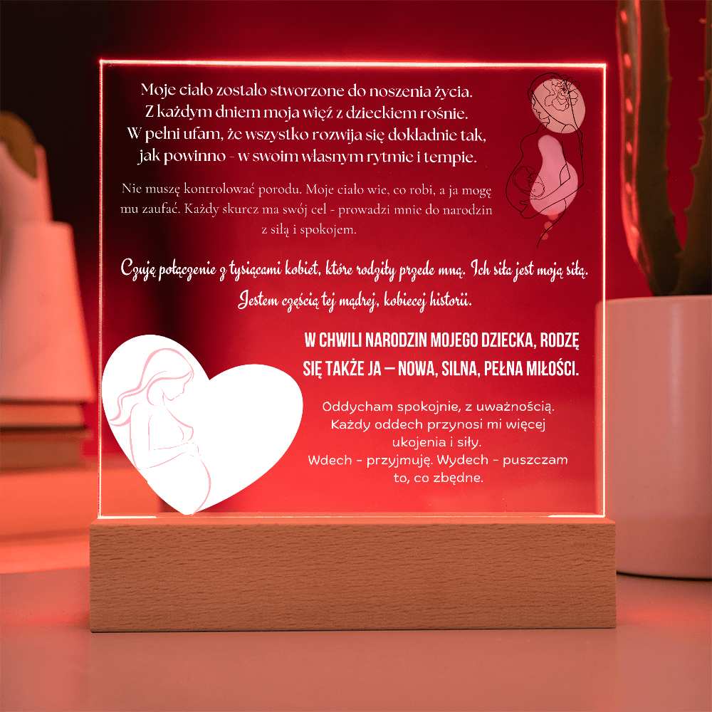 afirmacje porodowe LED światełka