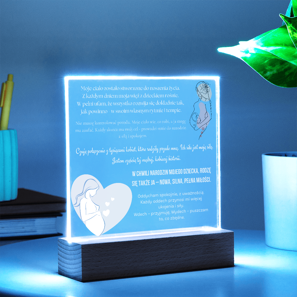 afirmacje porodowe LED światełka