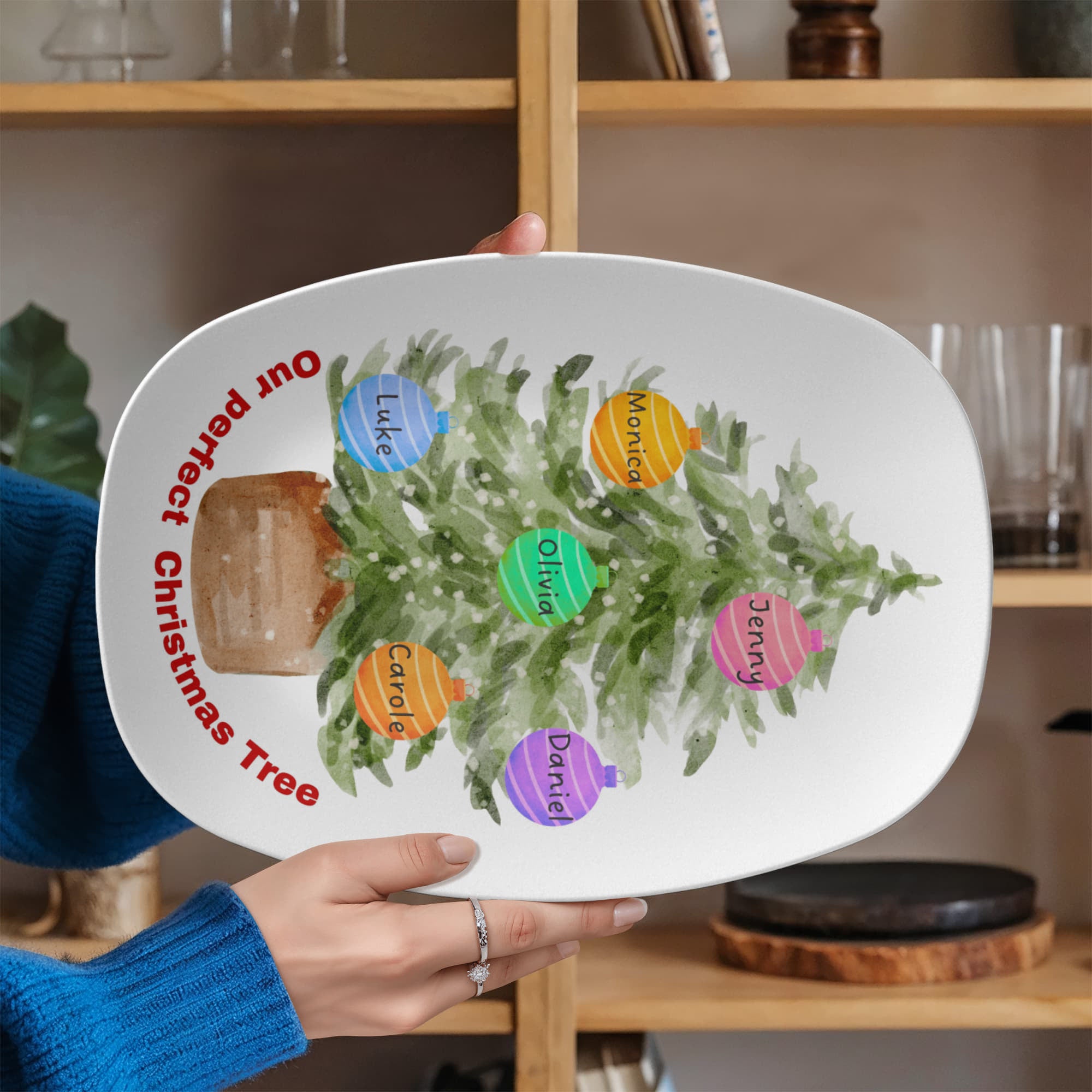 personalized family platter for christmas