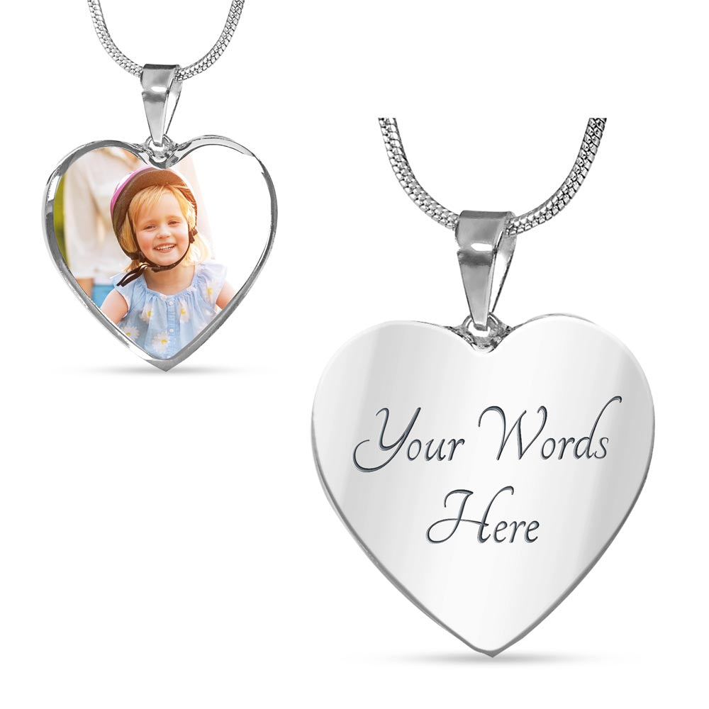 Personalized heart Necklace with a photo and optional engraving