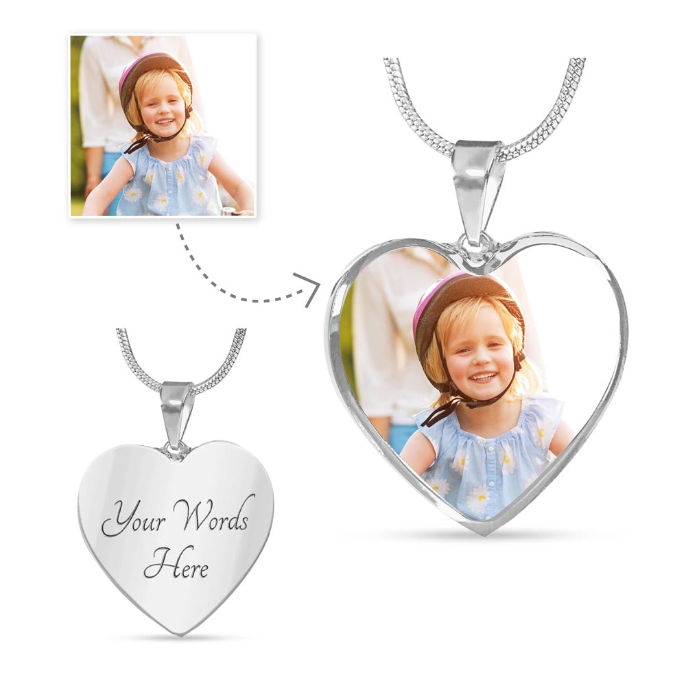 Personalized heart Necklace with a photo and optional engraving