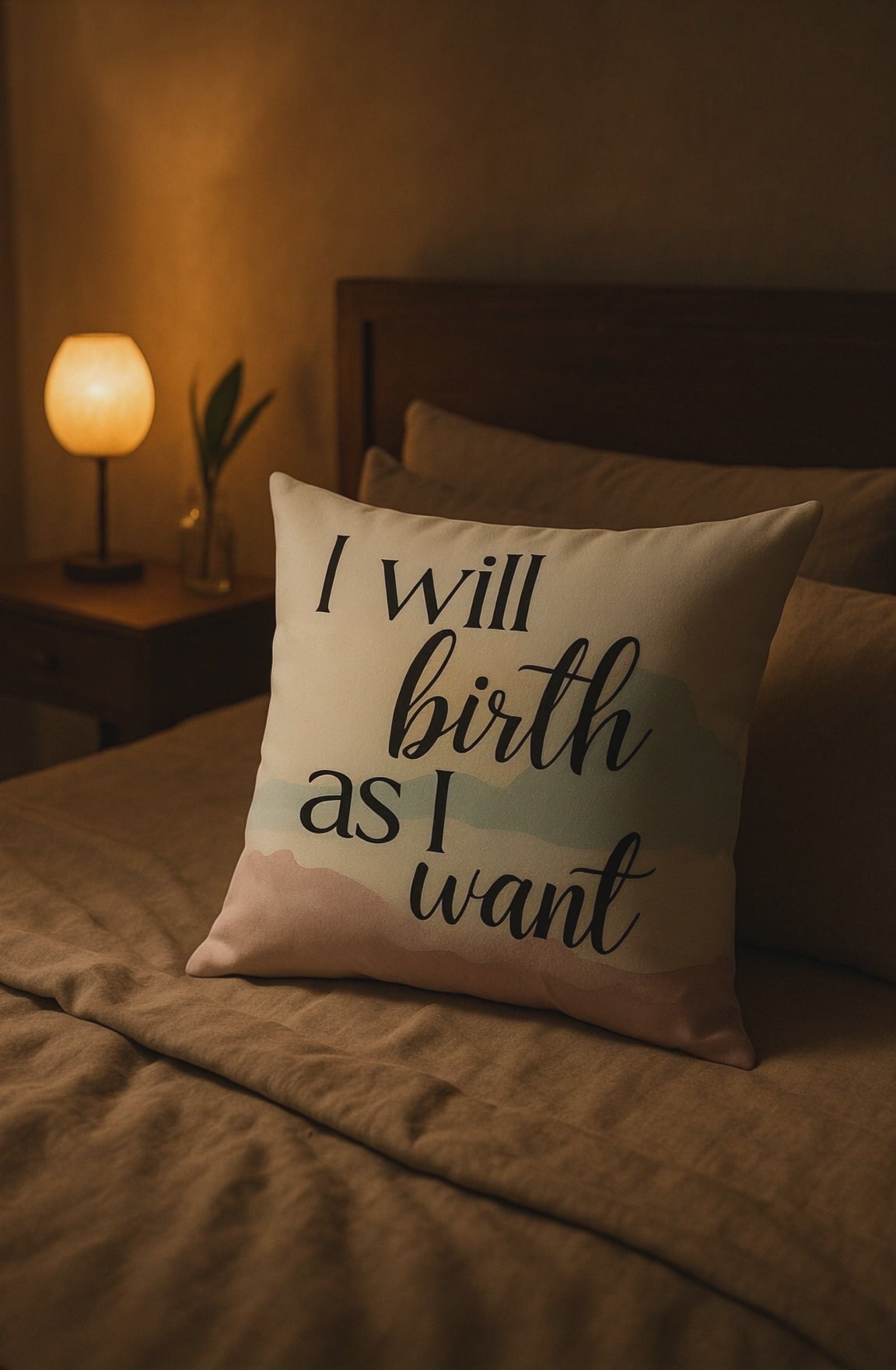 pregnancy birth affirmation pillow