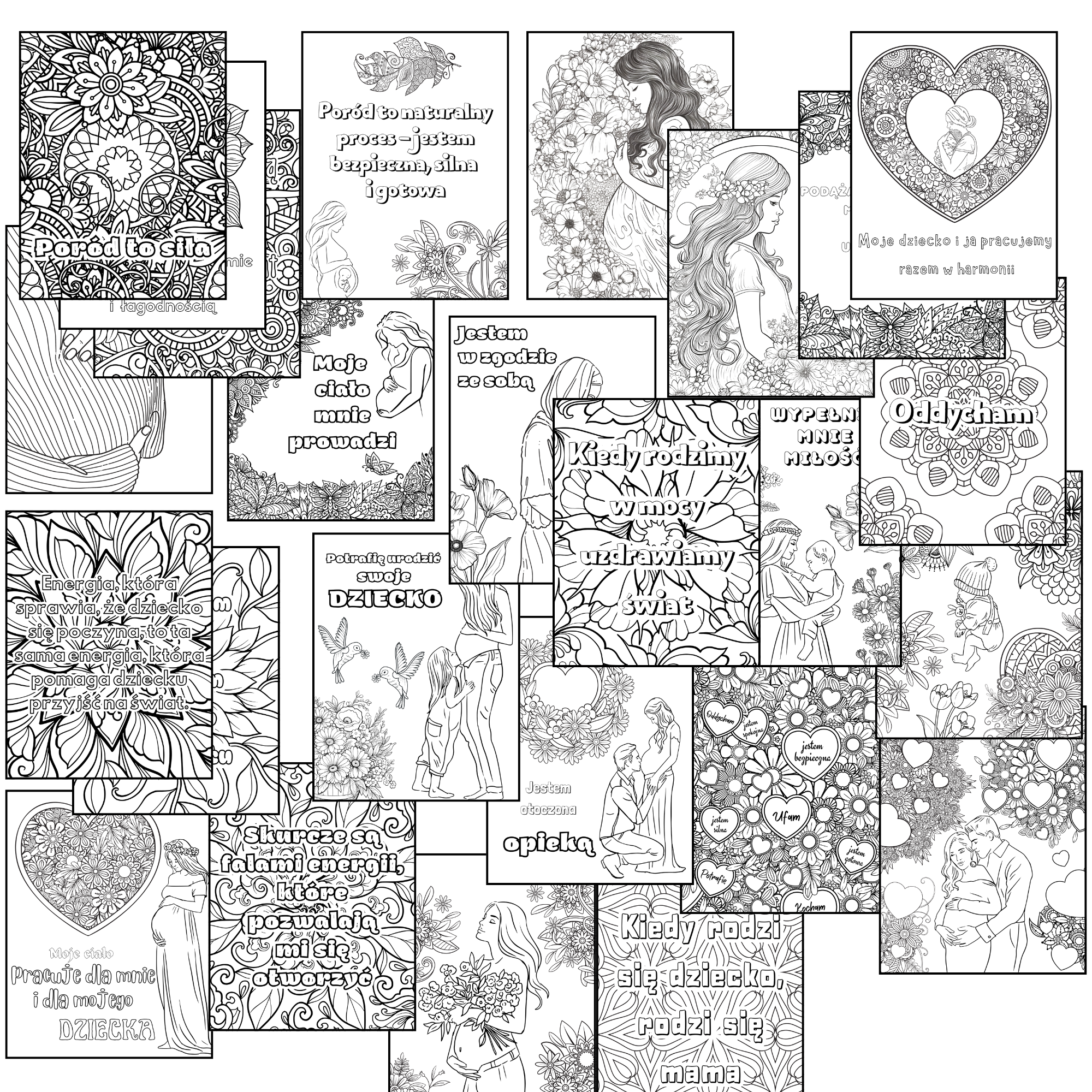 printable affirmations to color for pregnancy and birth