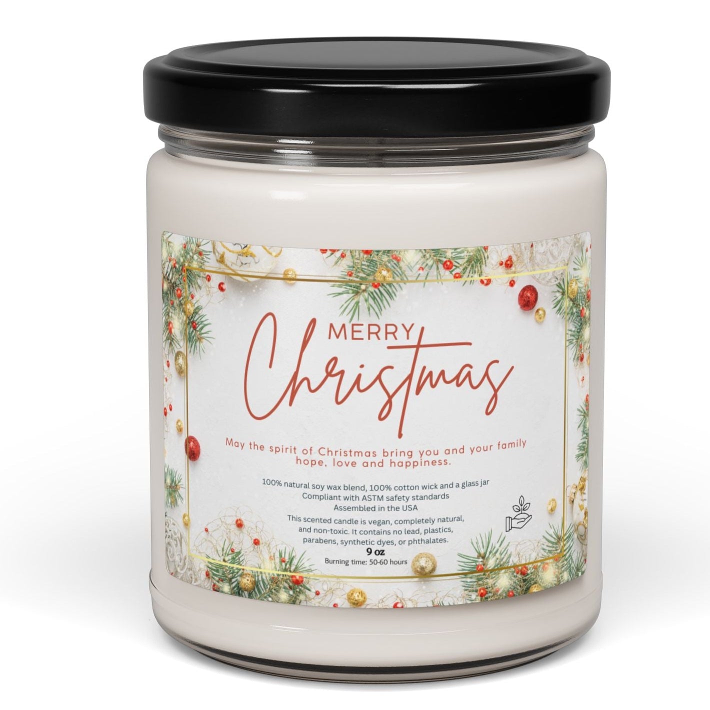 Natural soy candle, Christmas gift