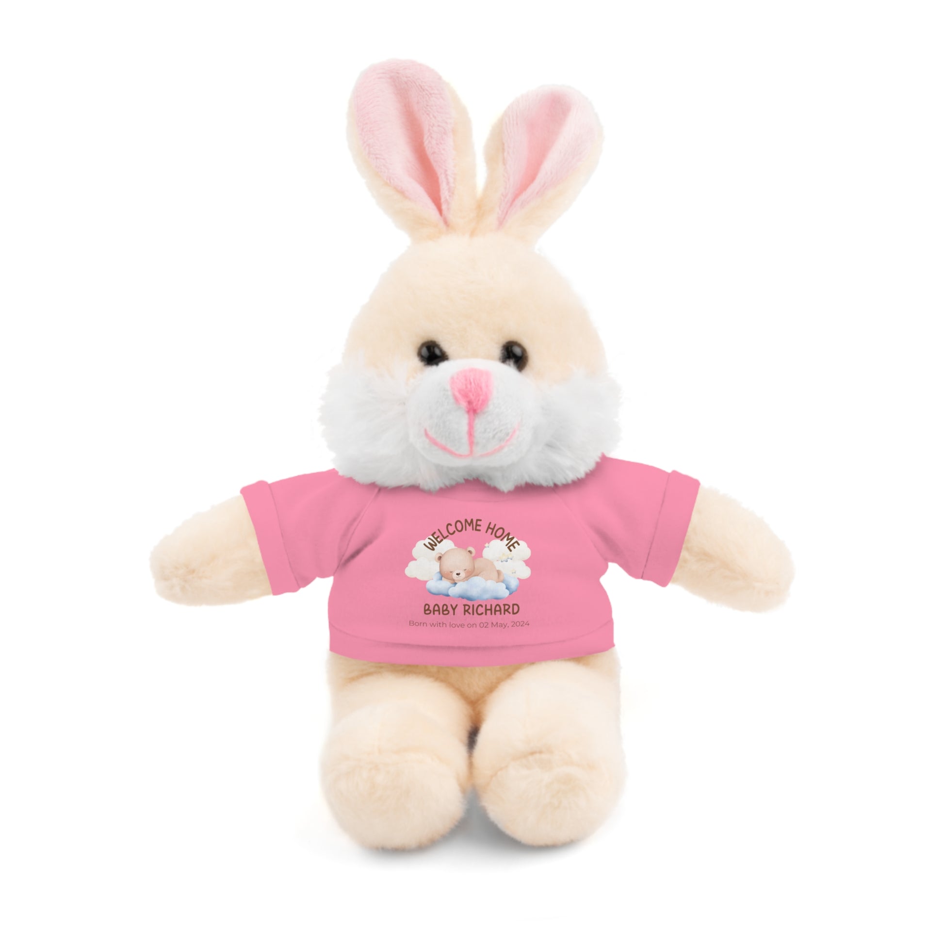 Peluches personalizados con camiseta | diferentes colores y animales disponibles
