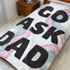 Velveteen Plush Blanket Go Ask Dad Rainbow