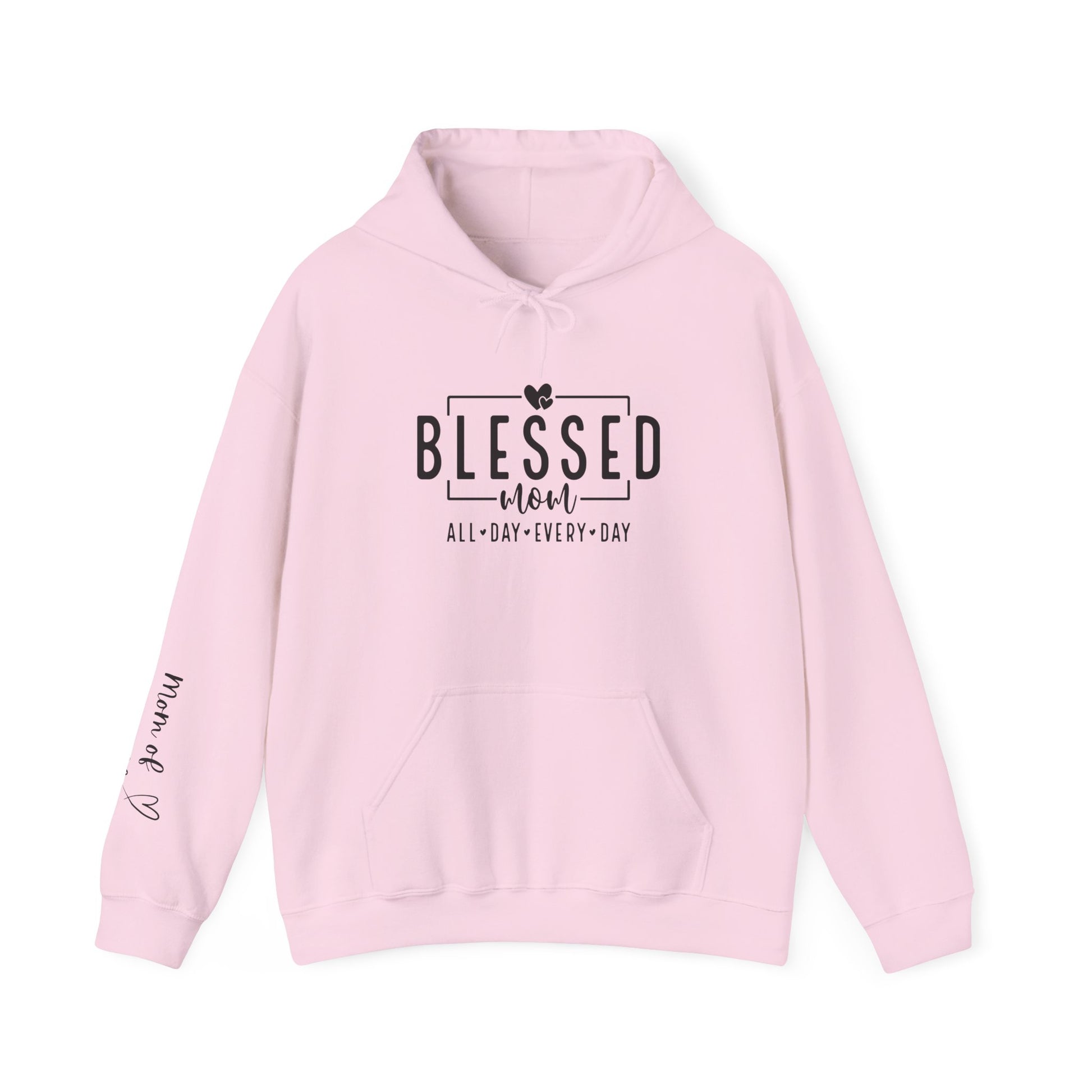 Sudadera con capucha personalizada Blessed Mom con los nombres de tus hijos 