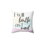 birth affirmations pillow hypnobirthing