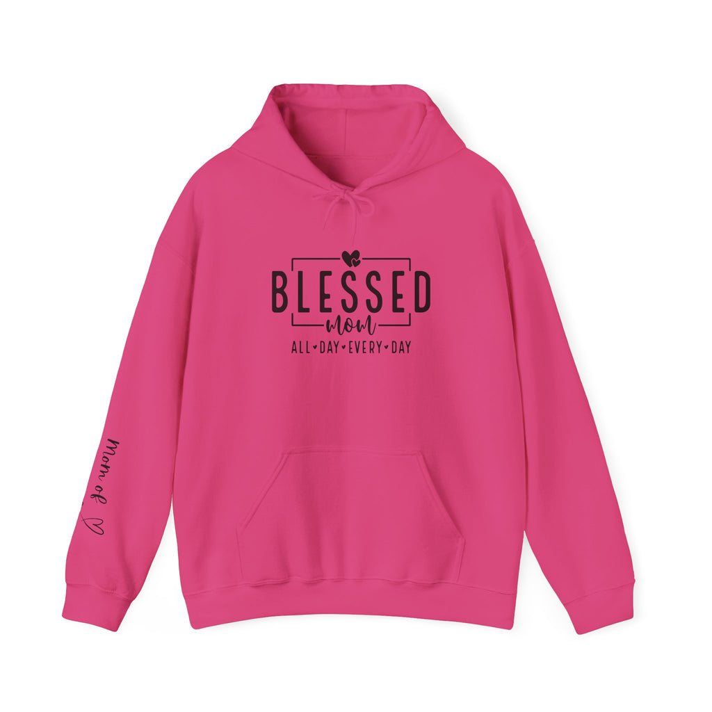 Sudadera con capucha personalizada Blessed Mom con los nombres de tus hijos 