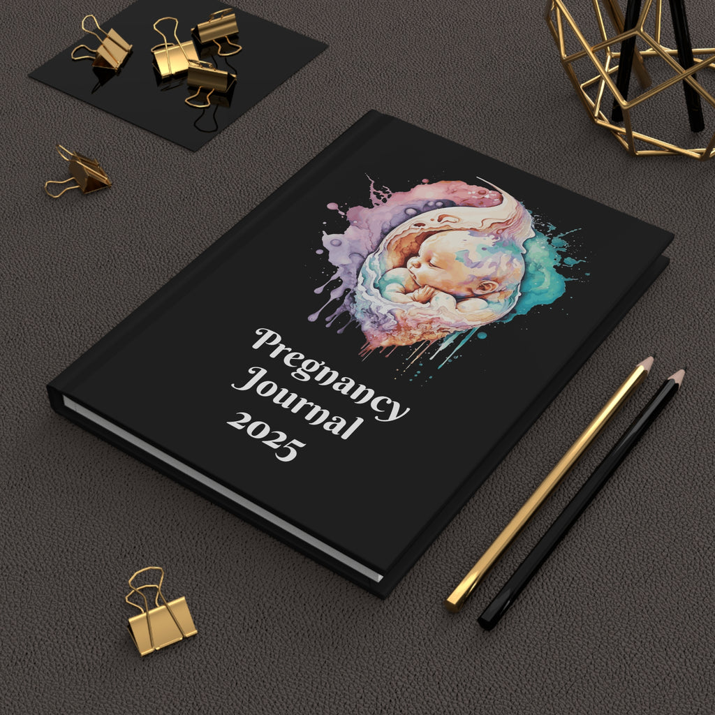 Hardcover Journal Pregnancy 2025 Black