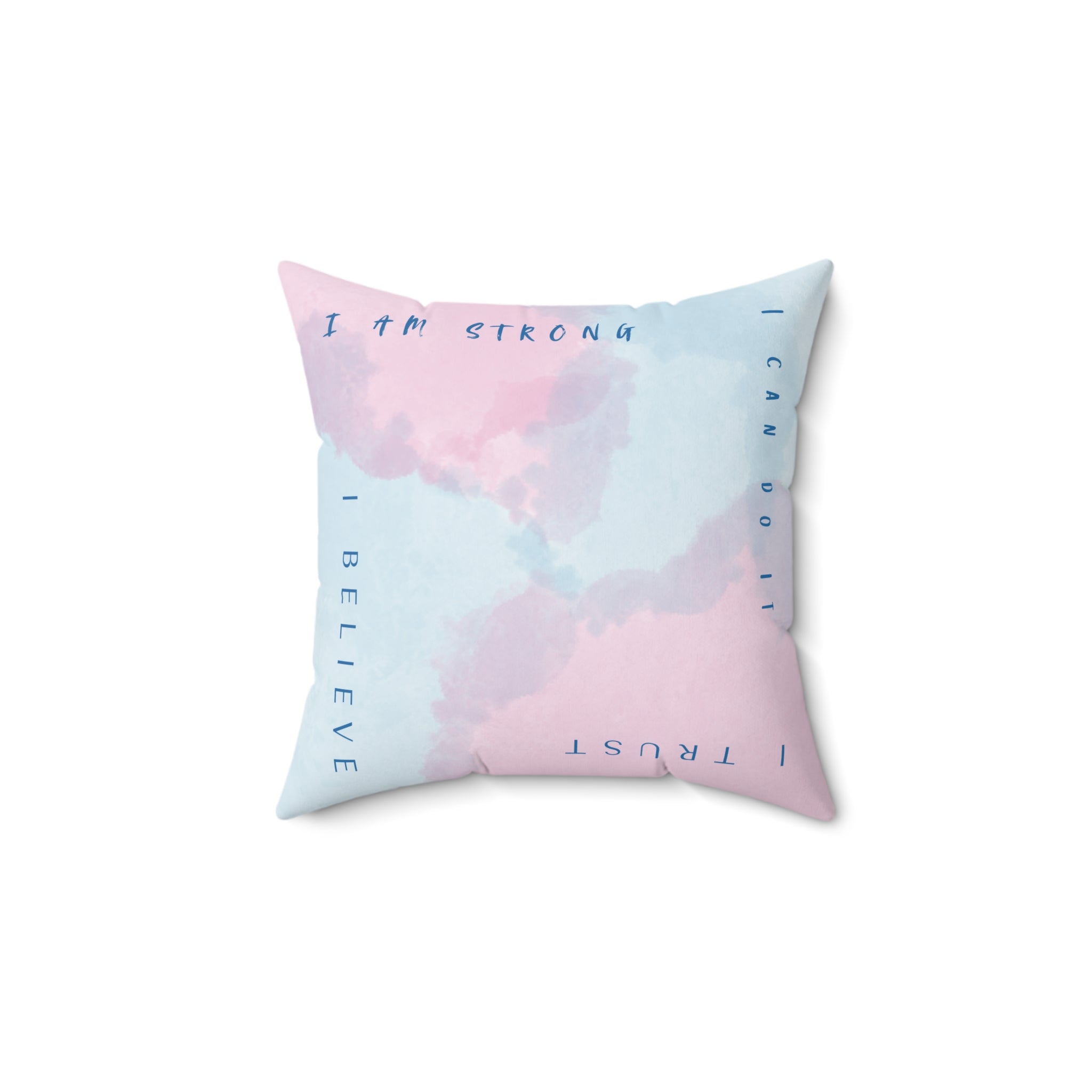 Minimalistic style affirmation pillow