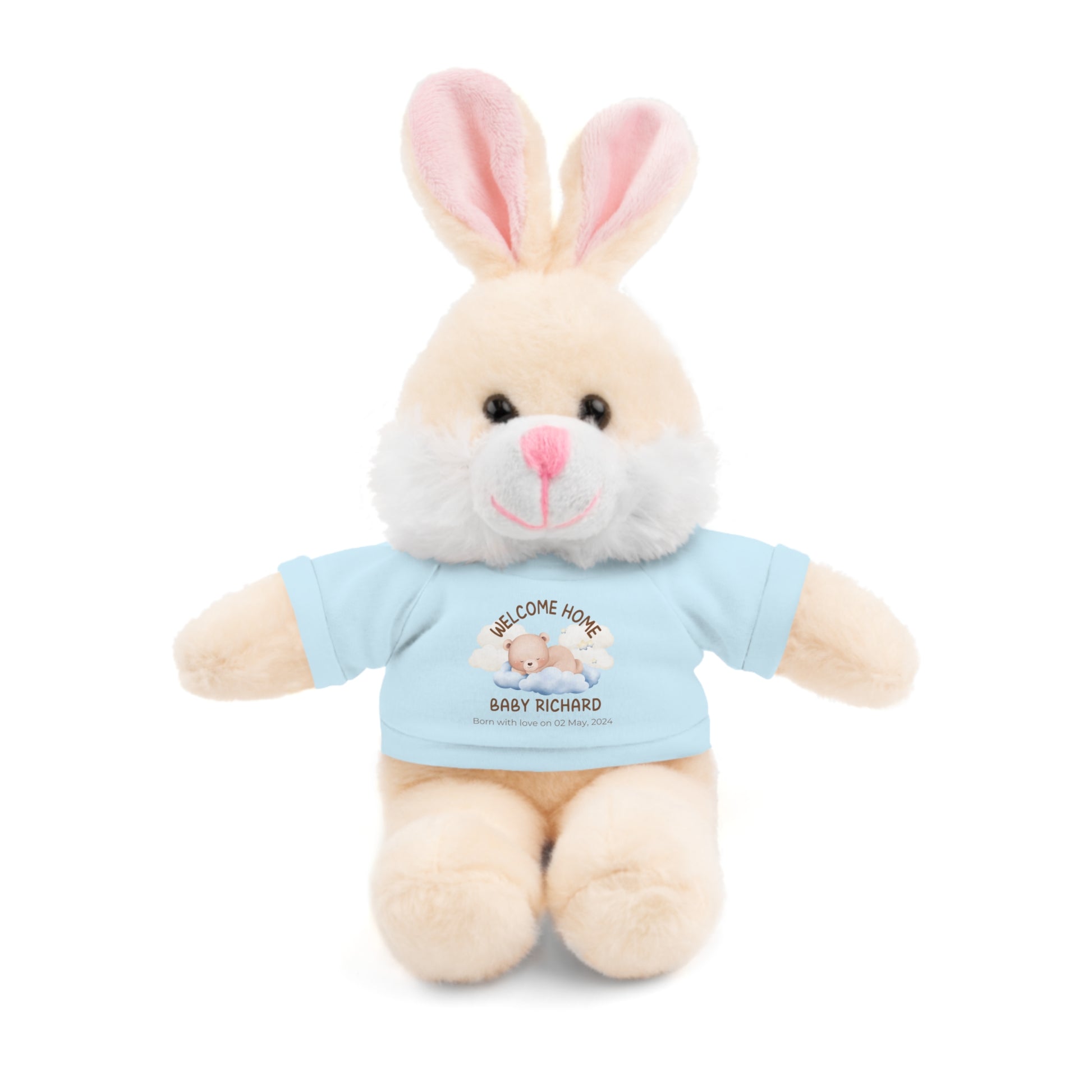 Peluches personalizados con camiseta | diferentes colores y animales disponibles