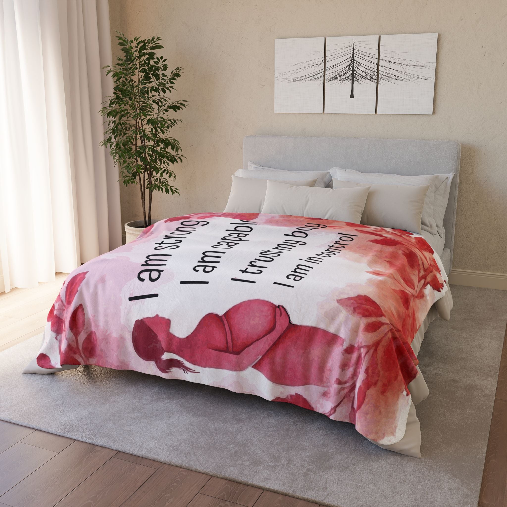 Pregnancy Affirmation Sherpa Blanket