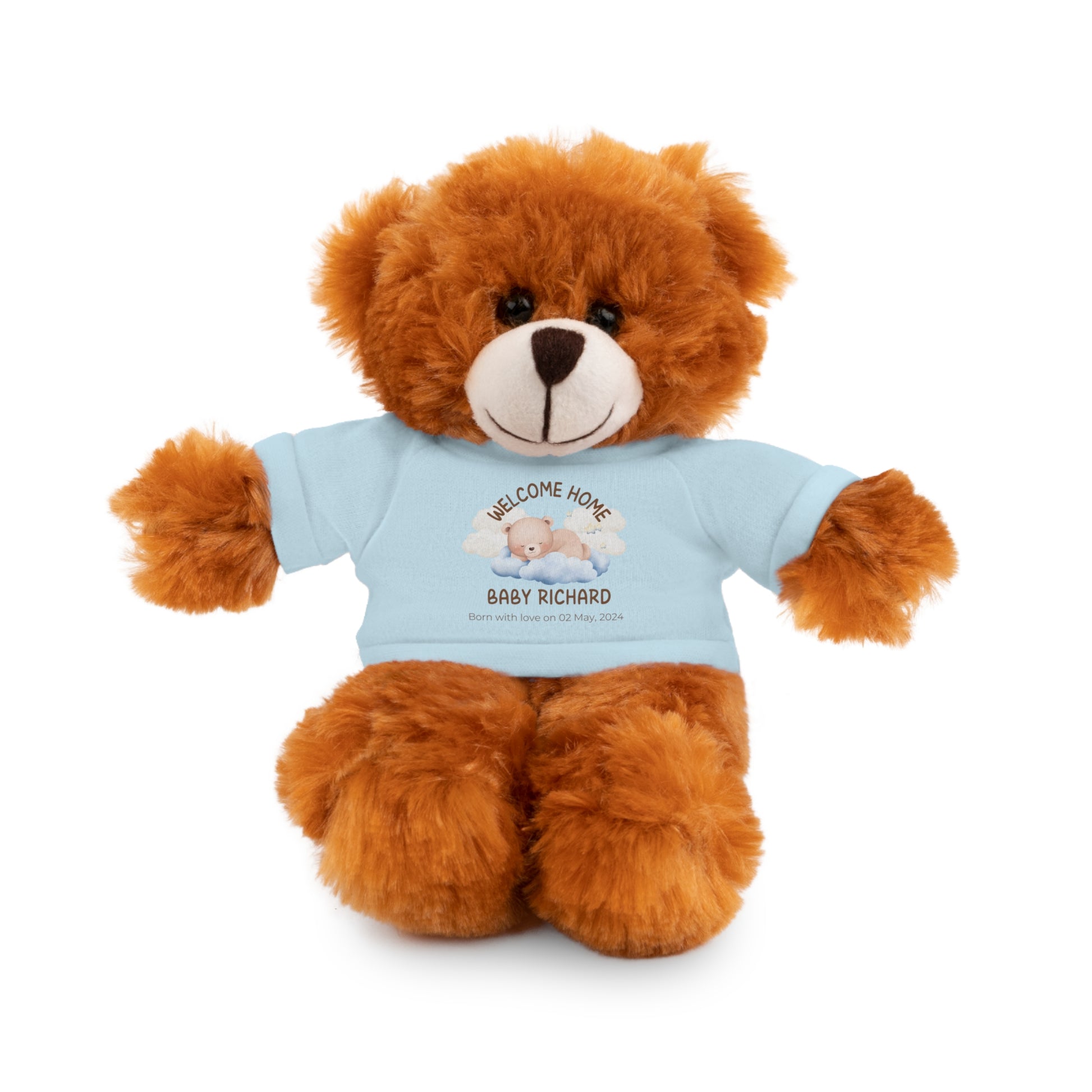 Peluches personalizados con camiseta | diferentes colores y animales disponibles