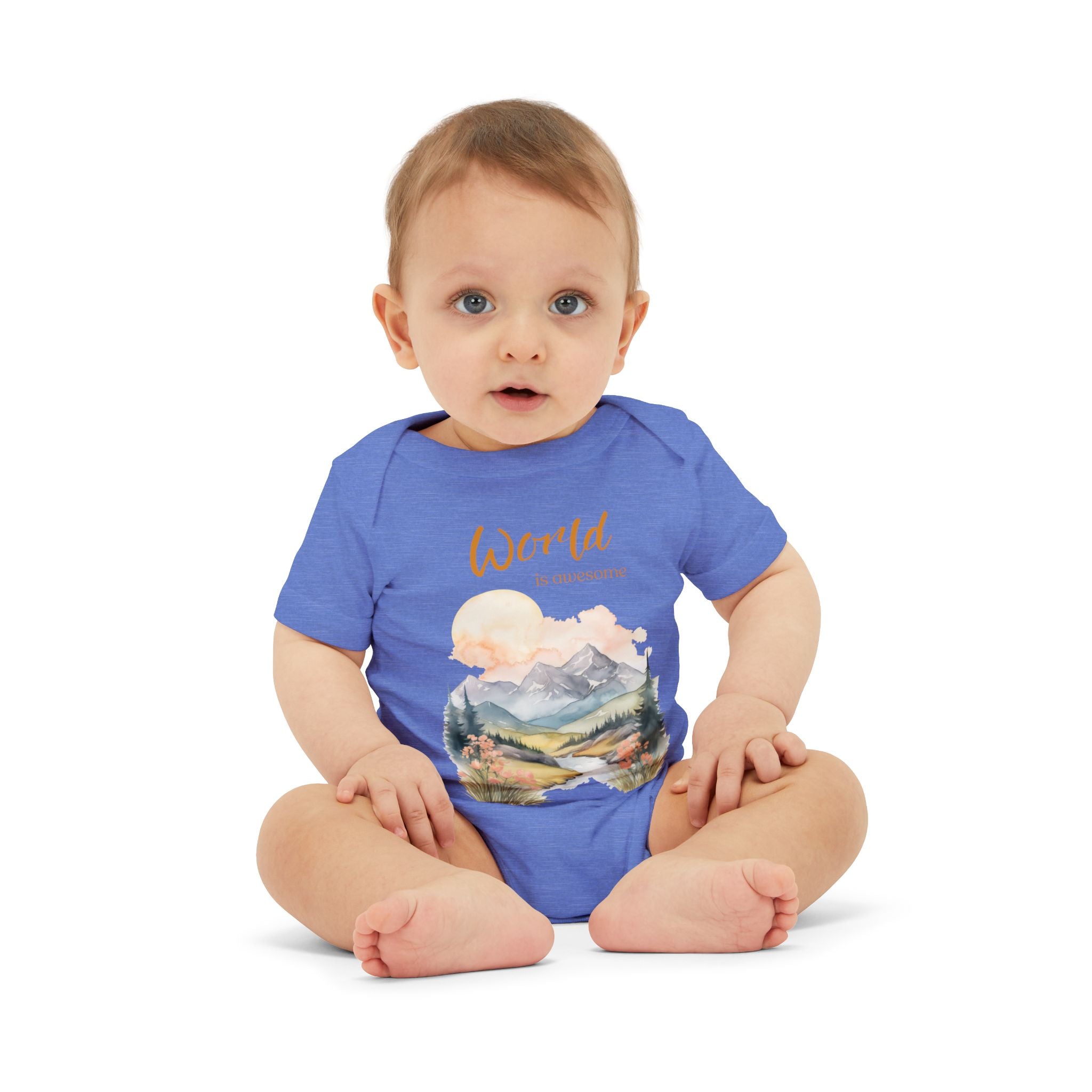 World is awesome baby bodysuit | Larger print