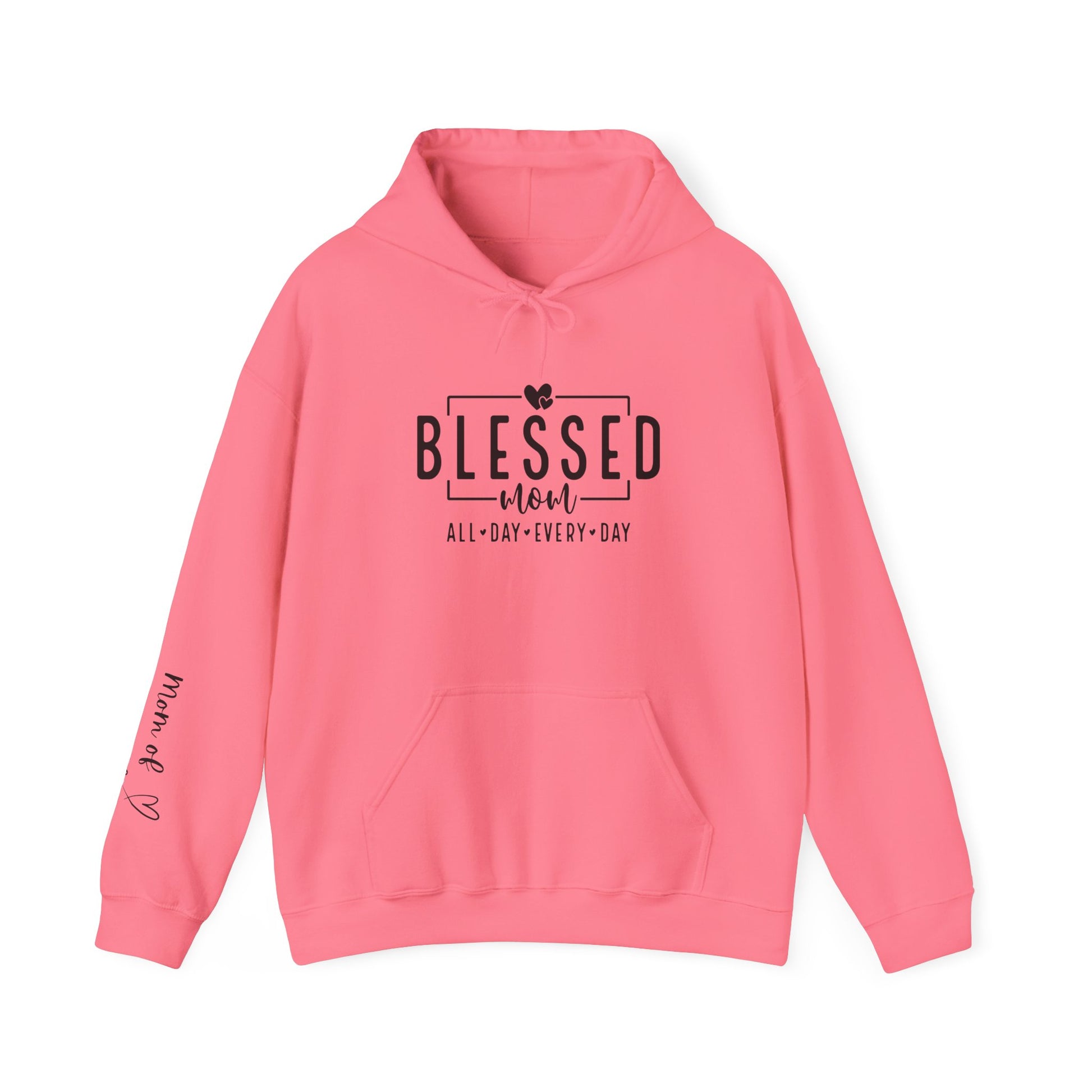 Sudadera con capucha personalizada Blessed Mom con los nombres de tus hijos 