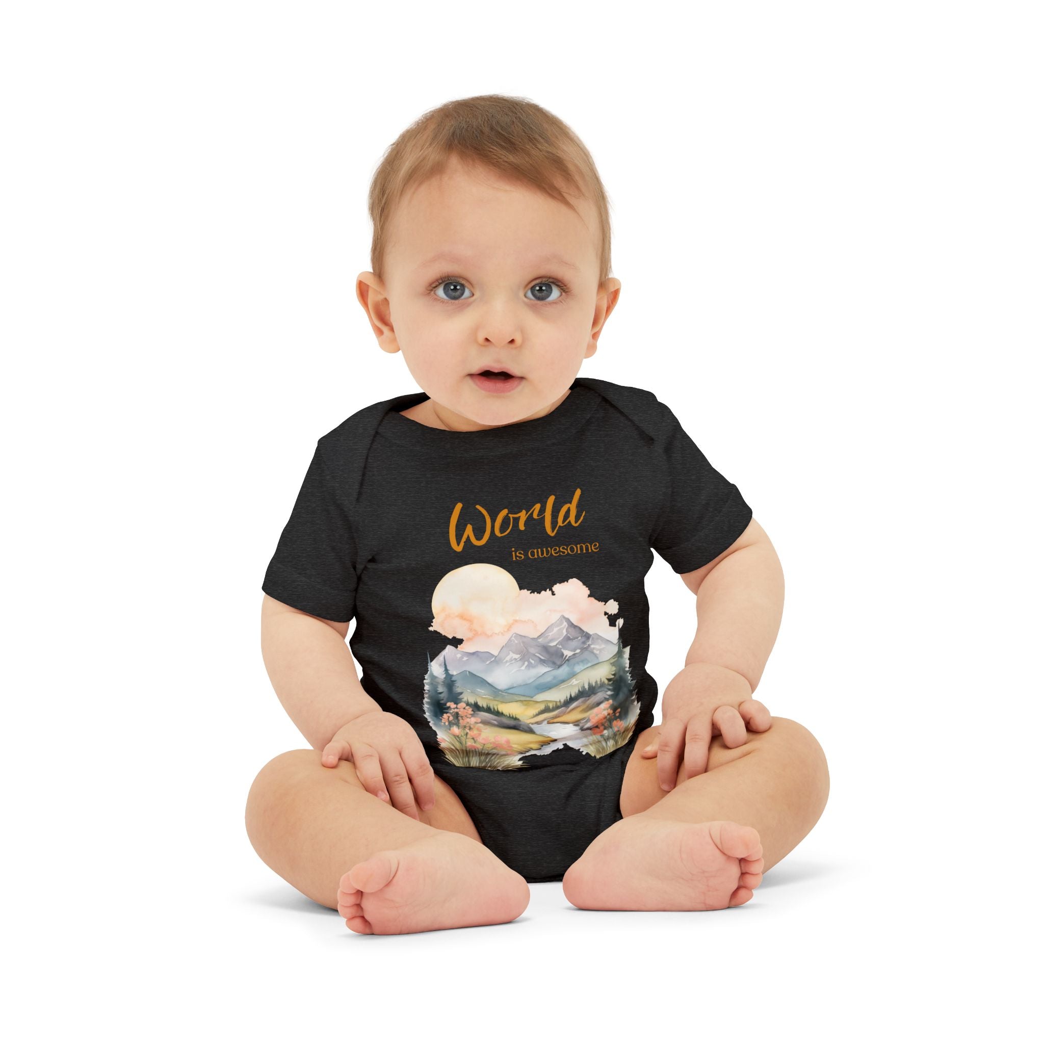 World is awesome baby bodysuit | Larger print