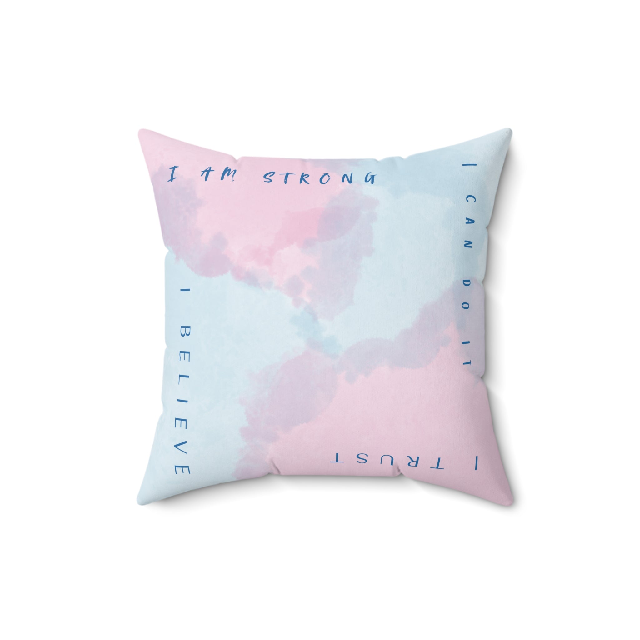 Minimalistic style affirmation pillow