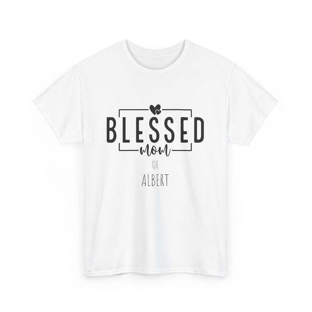Personalized Blessed Mom Heavy Cotton Tee in different colors - with your kids names!