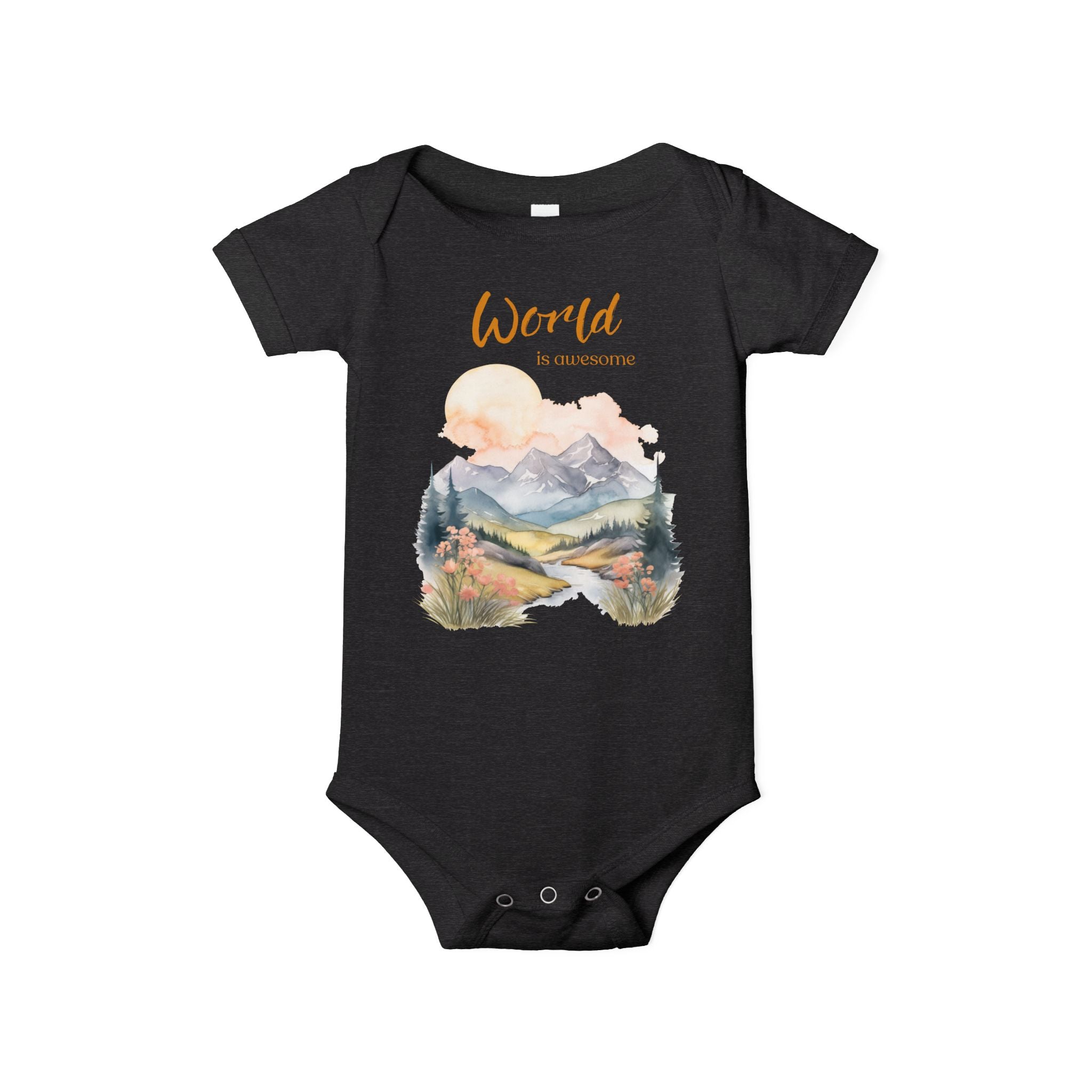 World is awesome baby bodysuit | Larger print