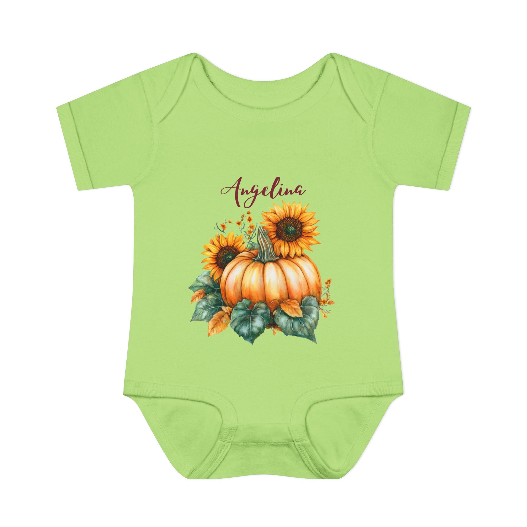 Personalized Fall Baby Bodysuit with a name
