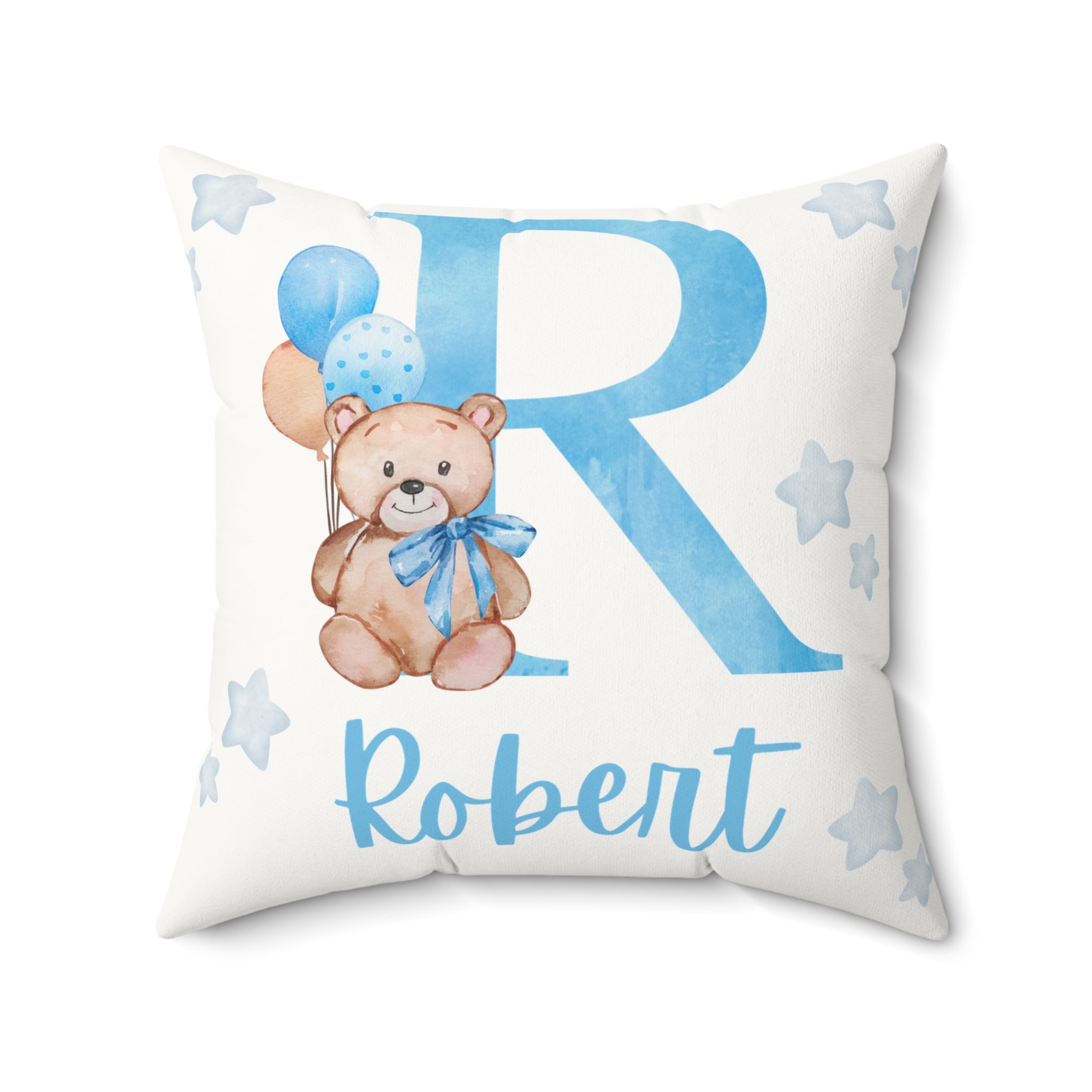 Personalized pillow with baby boy's name