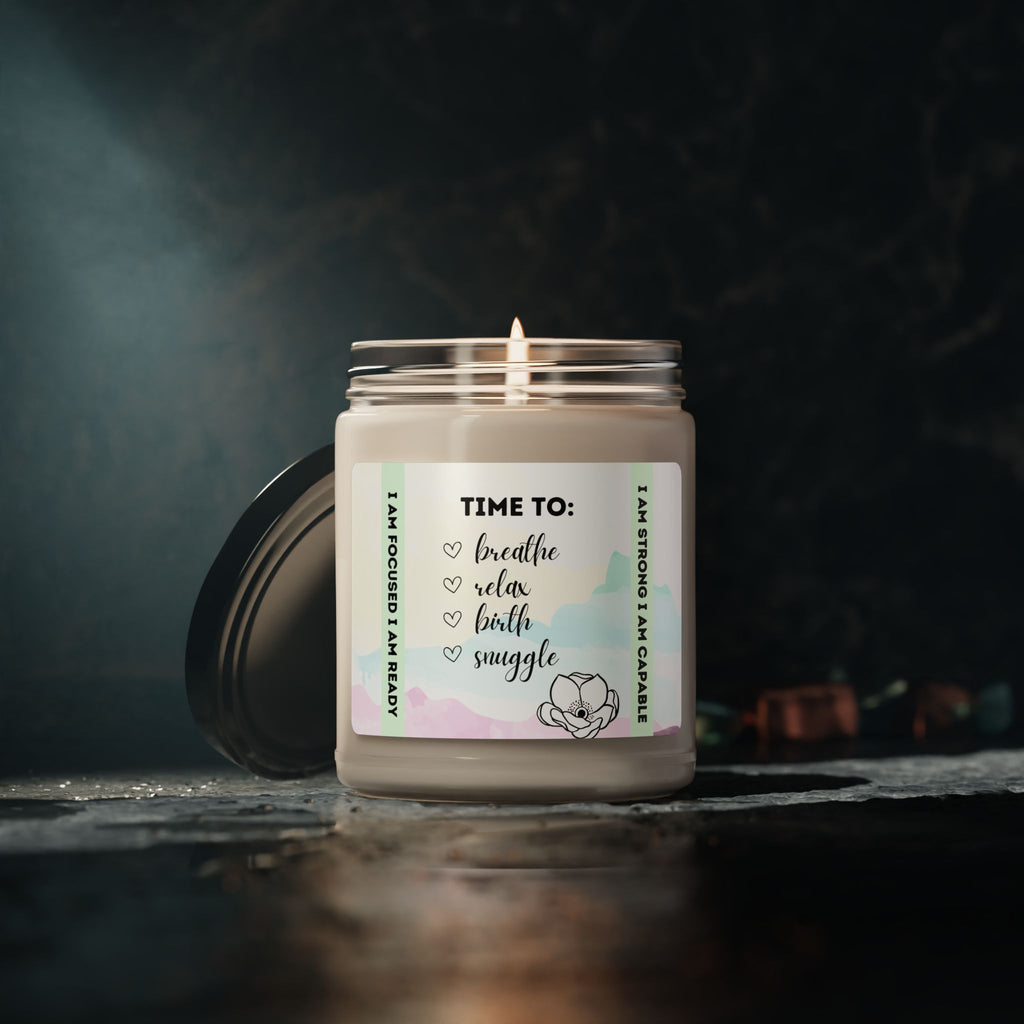 Birth Affirmations, 9oz Scented Candle for Hypnobirth, Homebirth