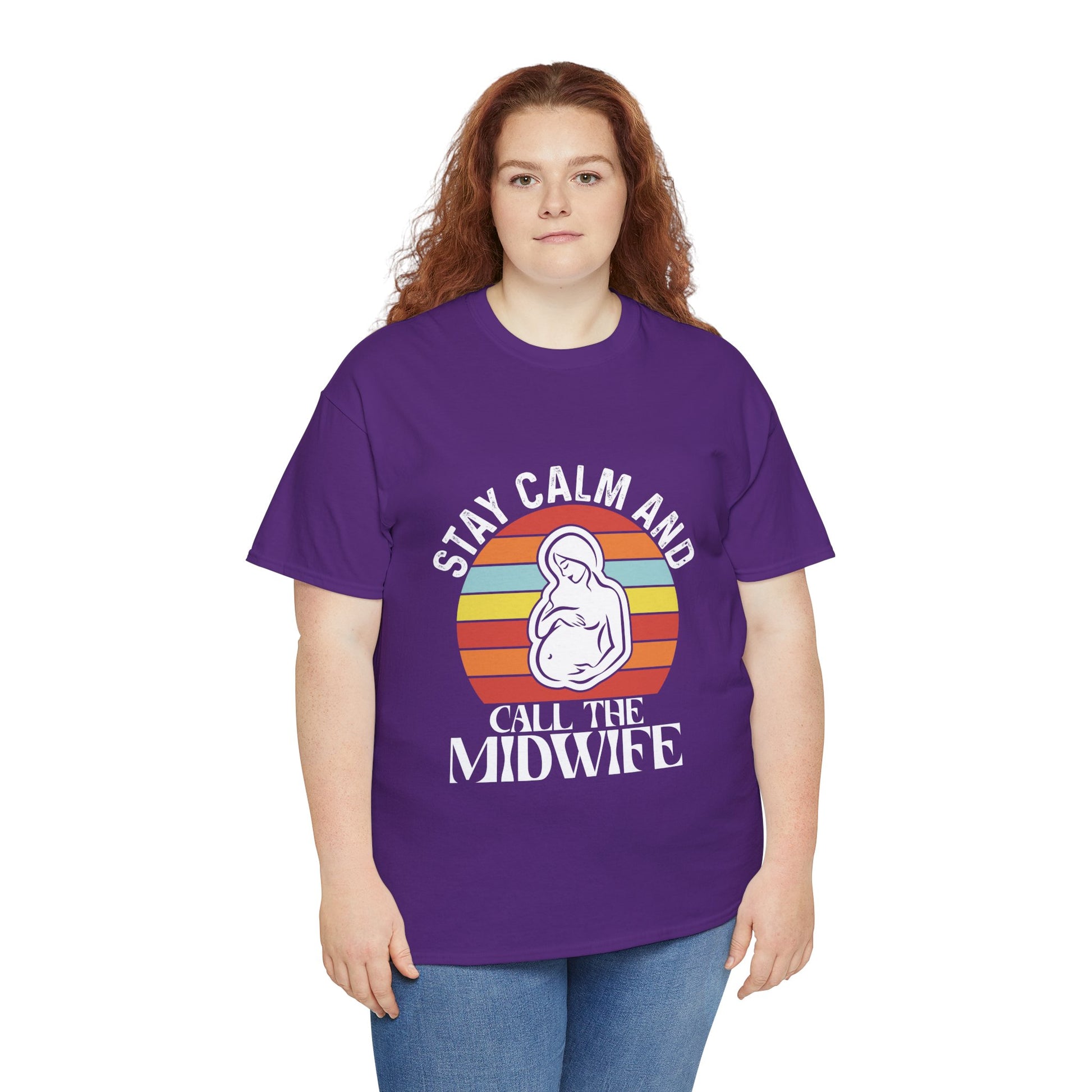 Camiseta de algodón grueso "Llama a la partera"
