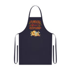 Black apron with 'Pumpkin spice everything' text and pumpkin graphics on a white background