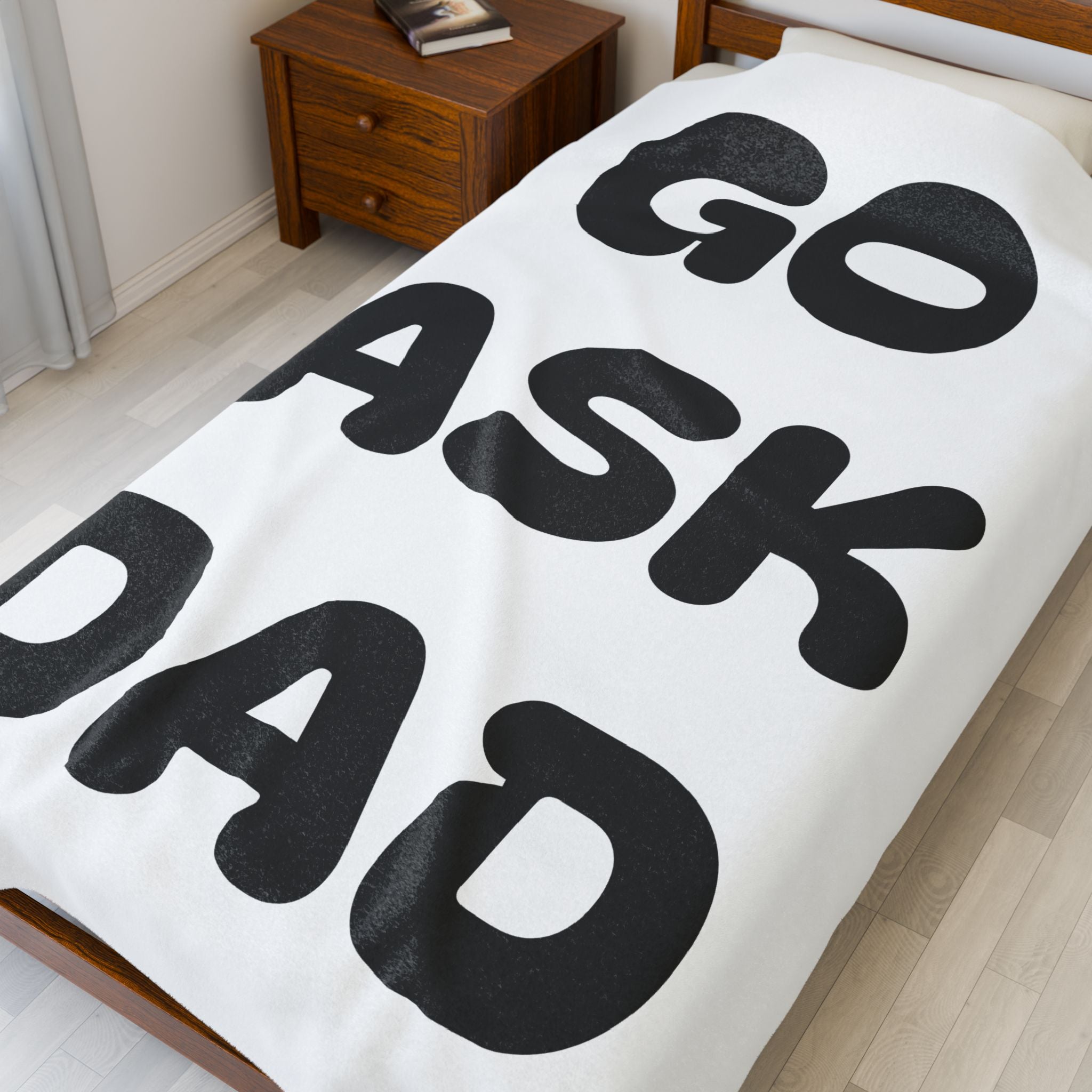 Velveteen Plush Blanket Go Ask Dad