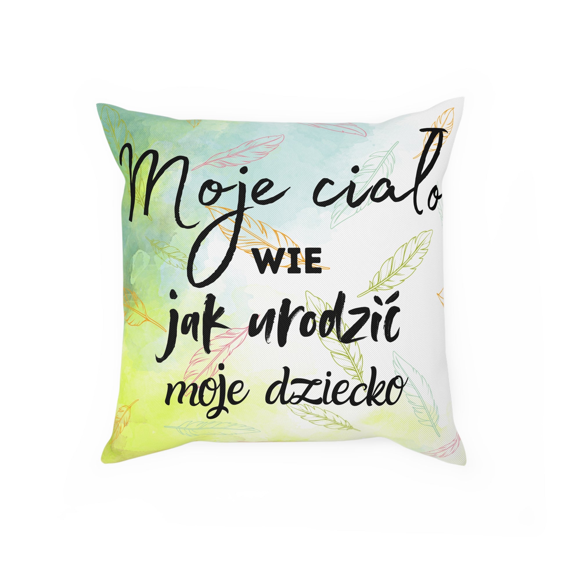 poduszka afirmacyjna na poród przód