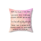 Square Pillow, Birth Affirmation Pillow