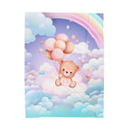 Plush Baby Bear Blanket - Pink Cozy Velveteen Throw