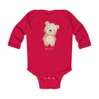 Personalized Bear Infant Long Sleeve Bodysuit with a Name