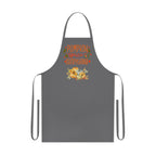 Gray apron with 'Pumpkin Spice Everything' text and pumpkin graphics on a white background