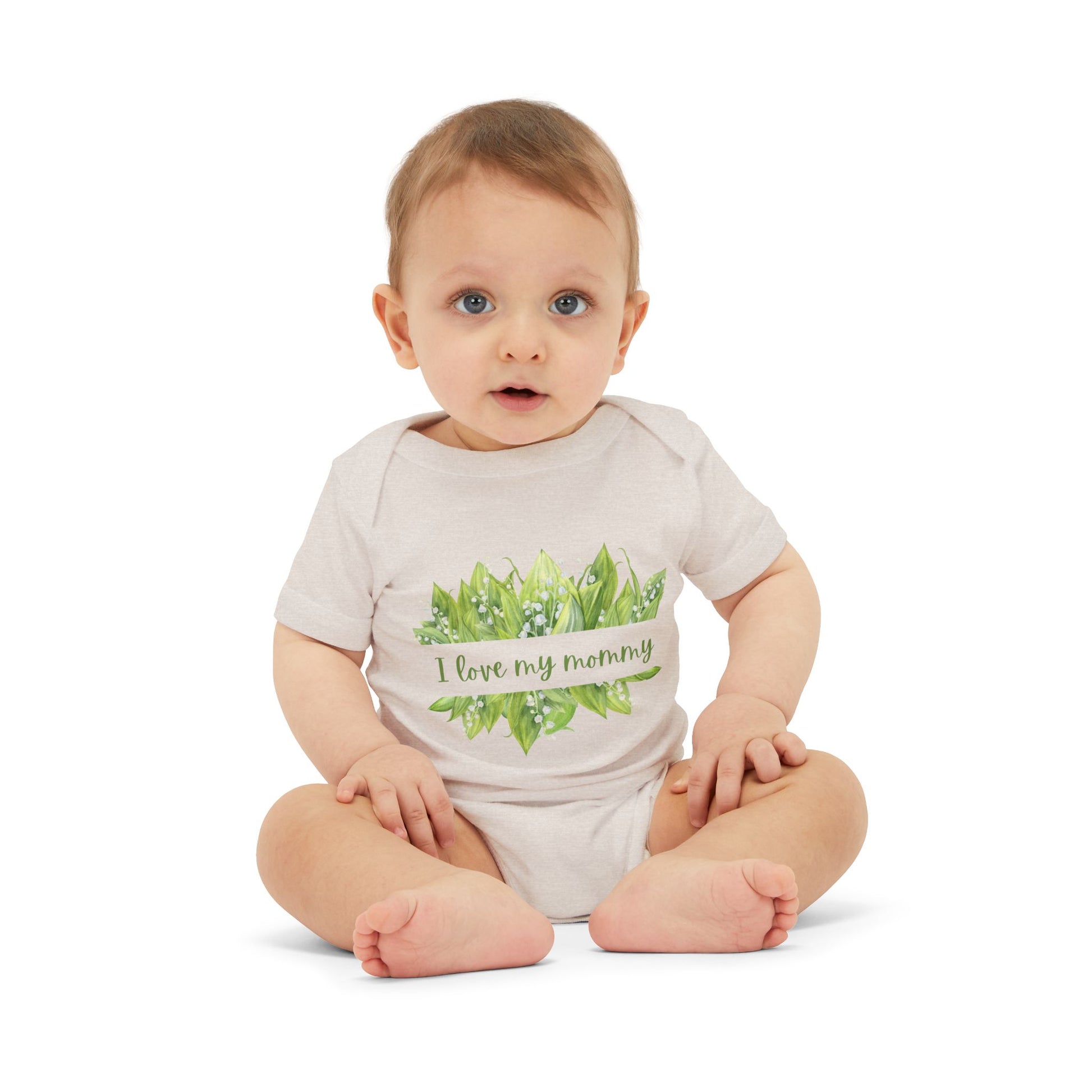 Infant Bodysuit - 'I Love My Mommy' with Lilies of the Valley