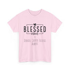 Camiseta de algodón grueso personalizada Blessed Mom en diferentes colores, ¡con los nombres de tus hijos! 