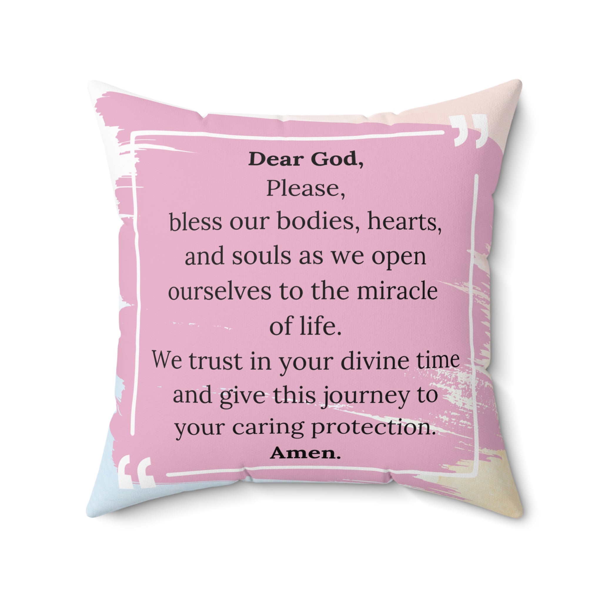 Affirmation Conception Pillow with a prayer